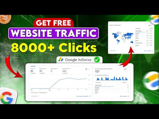 How To Get Free Website Traffic for Adsense Approval || Get Daily 8000+ Clicks From Google