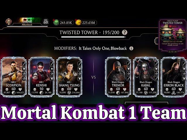 Mortal Kombat 1 Team Vs Twisted Fatal Tower Hard Battles 190-199 Fight + Reward MK Mobile