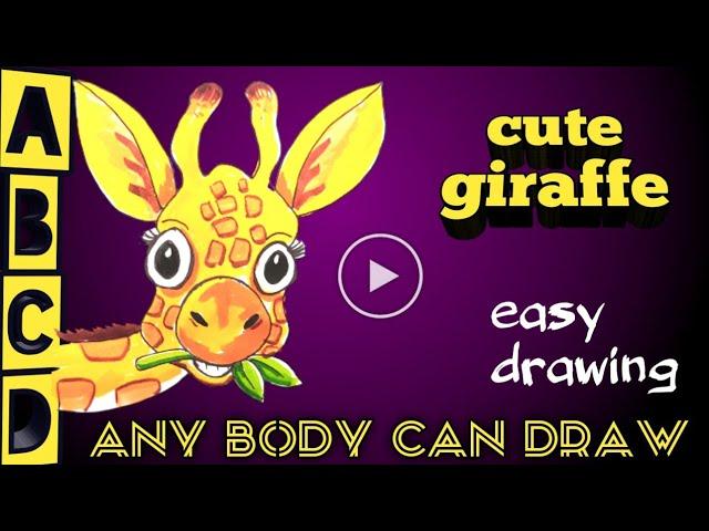 How to draw giraffe.simple giraffe drawing.cute giraffe drawing.#simpledrawings #easydrawings #abcd