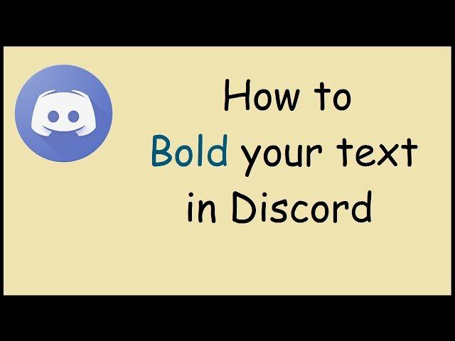 How to bold text in Discord