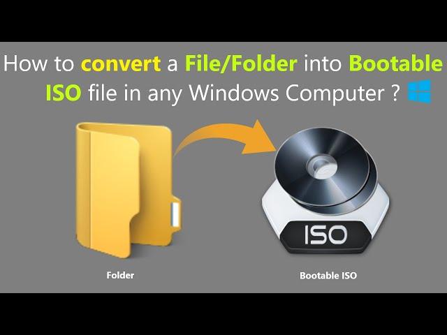 How to convert a File/Folder into Bootable ISO file in any Windows Computer ?