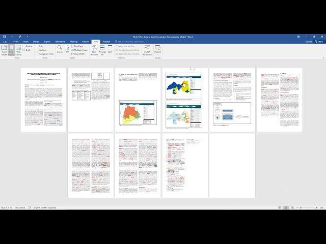 MS Word - Multiple Pages - Arrange pages side by side