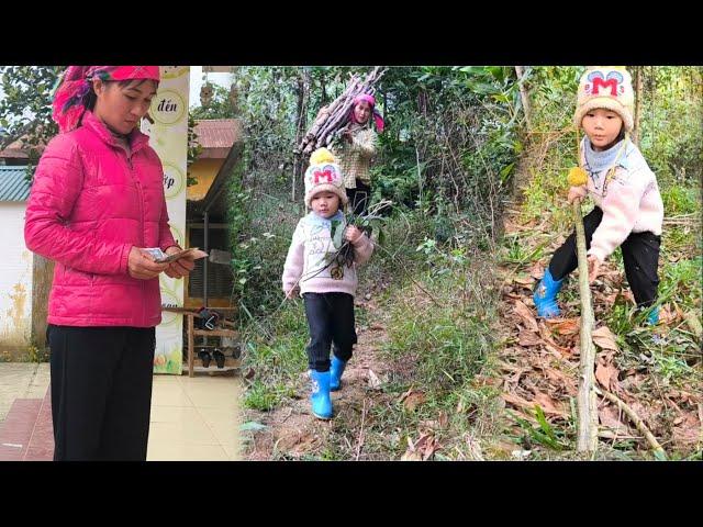 After collecting firewood, the mother took her daughter to school and worried about tuition fees.