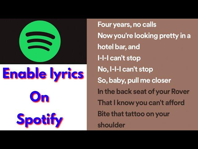 How to enable/turn on lyrics on spotify android & ios