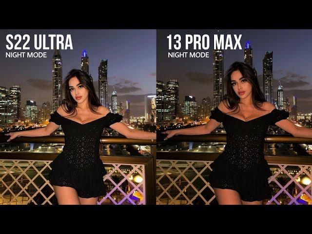 Samsung Galaxy S22 Ultra vs iPhone 13 Pro Max NIGHT MODE Camera Test