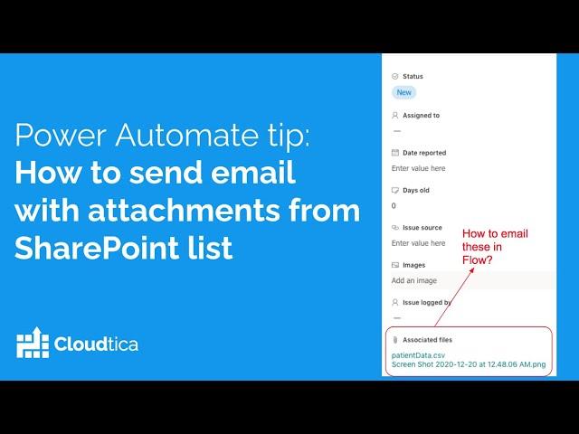 Sending email with attachments from SharePoint list - Power Automate recipe