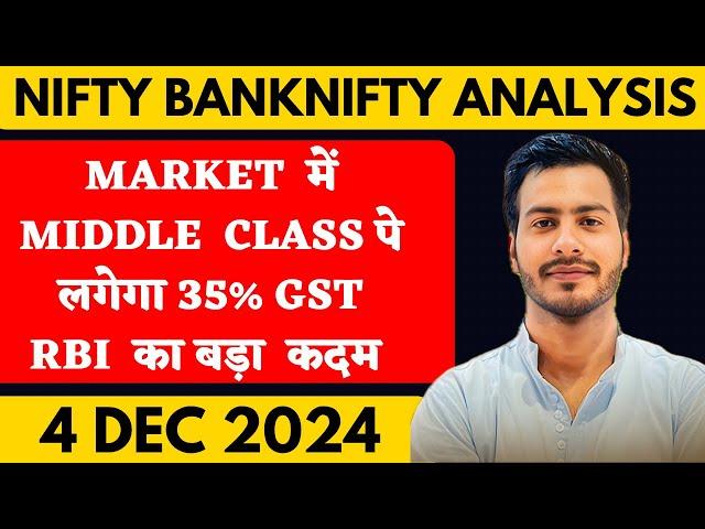 NIFTY PREDICTION FOR TOMORROW & BANKNIFTY ANALYSIS FOR 4 DECEMBER 2024 | MARKET ANALYSIS  TOMORROW