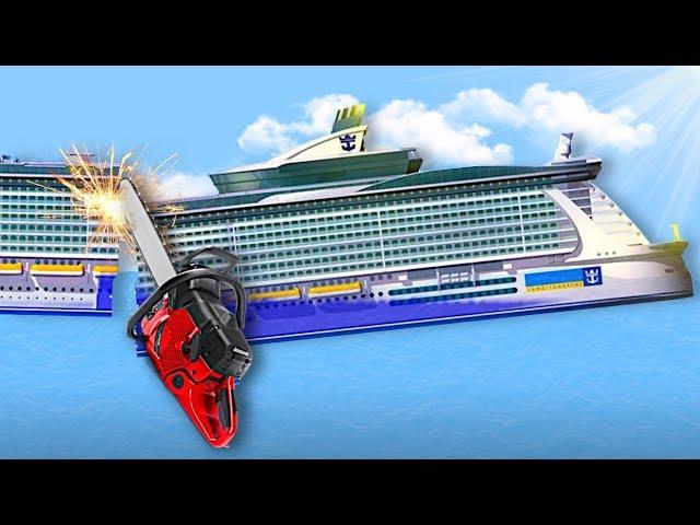 CUTTING A SHIP IN HALF! - Floating Sandbox Gameplay - Sinking Ship Game