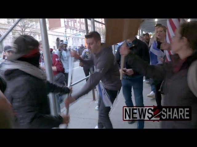 NYPD struggle to separate pro-Israel and pro-Palestine protesters outside Columbia University