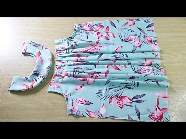 Very easy dress cutting and sewing//for 2-3 years//no pattern//sewing is easy