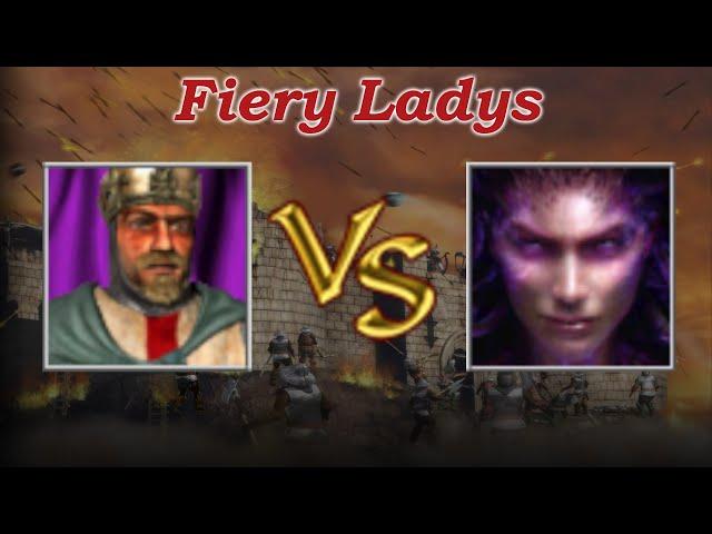 Richard vs Sarah Kerrigan | Fiery Ladys | Vorstellungs KI Kampf | Stronghold Crusader