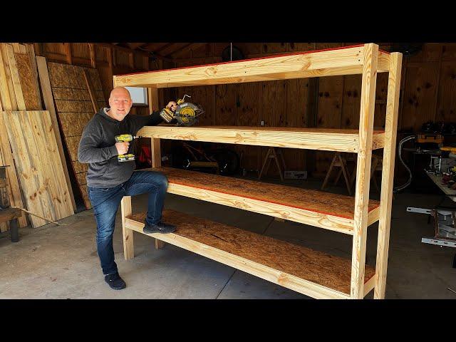 How to Build Garage Storage Shelves | DIY Heavy Duty Wooden Shelves