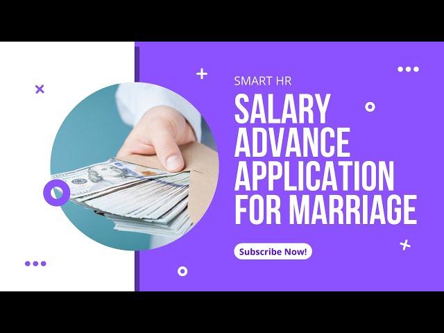 Application For Advance Salary | How to Ask for a Salary Advance @SMARTHRM