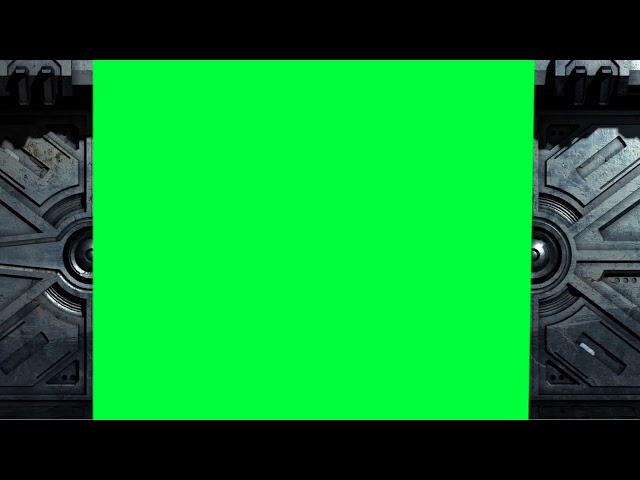 sci-fi door opening green screen effect