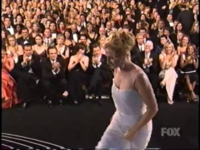 Edie Falco wins 2003 Emmy Award for Lead Actress in a Drama Series