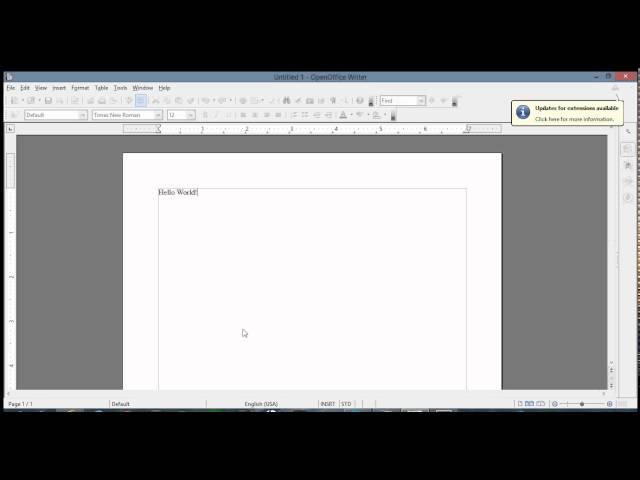 Saving a File OpenOffice org Writer