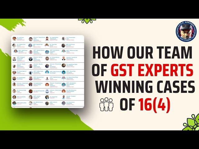 How our team of GST experts winning cases of 16(4) | #gst #gscase #gstupdates #gstexperts #tax