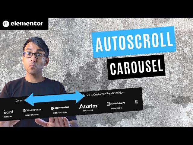 Autoscroll Carousel Infinite Loop - Logos - Elementor Wordpress Tutorial