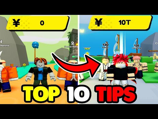 TOP 10 TIPS & TRICKS in ANIME FIGHTERS SIMULATOR ROBLOX - NOOB TO PRO (HOW TO GET YEN FAST)