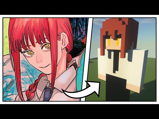 How to Build a Makima Statue (Chainsaw Man) - Minecraft