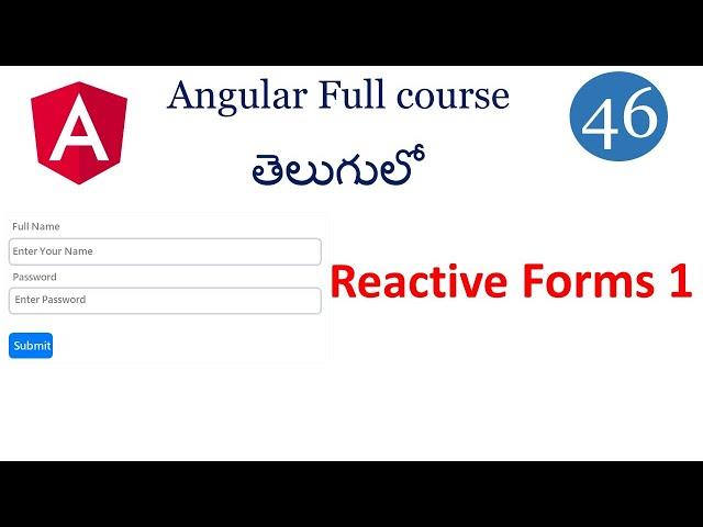 Reactive forms in angular | Angular forms in Telugu | Angular Reactive Forms | Angular tutorials