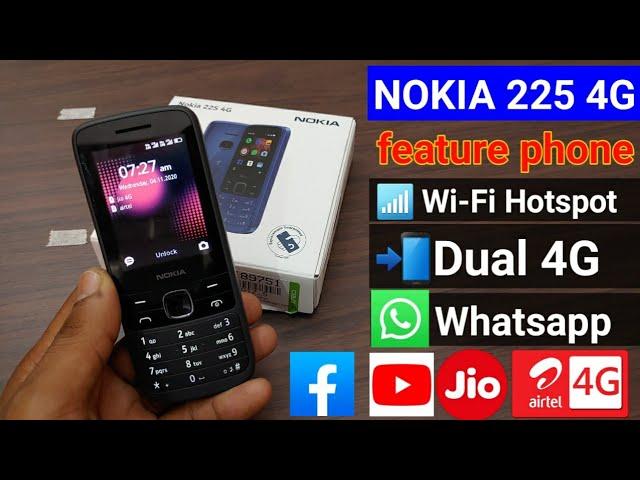 Nokia 225 4G Feature Phone Wifi Hotspot WhatsApp YouTube & Dual 4G Test