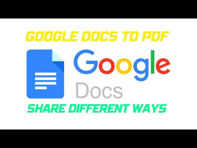 how to create a link, share, and save Google Docs as a PDF