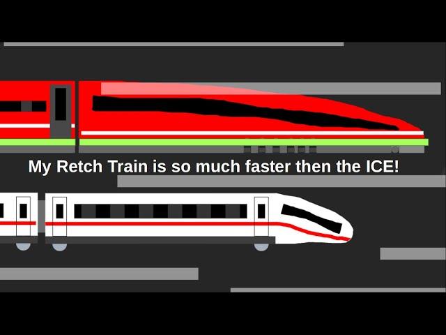 The Retch Train is faster than all the other trains in my Algodoo!