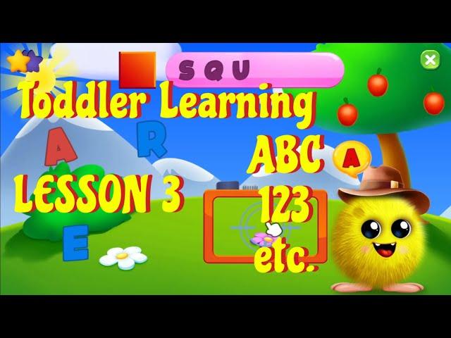 Toddler Learning Video - LESSON 3 - Alphabets - Numbers - Shapes - Colors & Others