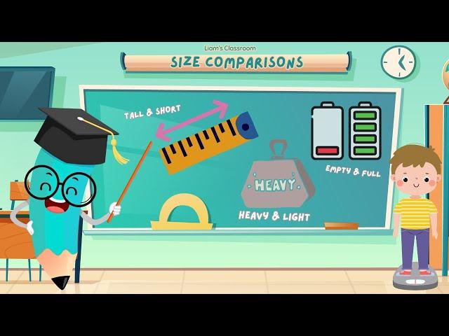 Learn Size Comparisons! | Tall vs. Short, Big vs. Small & More | Educational Math Video for Kids