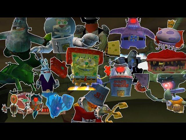 All SpongeBob Video Game Bosses (1080p) (BfBB/The Movie/Truth or Square)