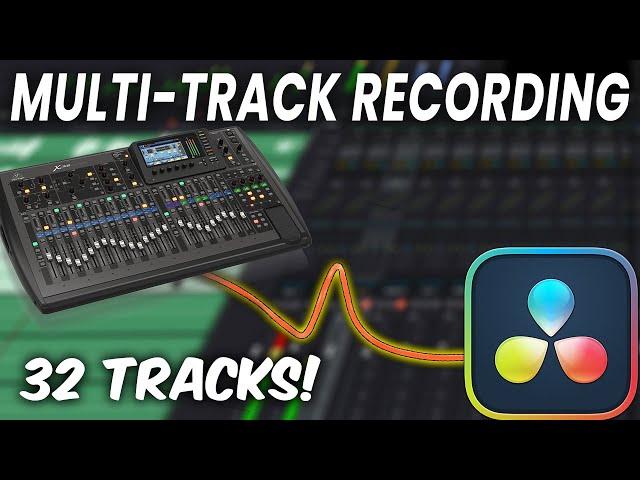 Music Production In DaVinci Resolve 18 | Record 32 Audio Tracks from Sound Board