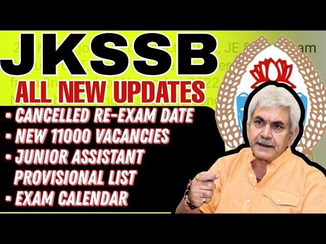 JKSSB Latest Update Today | Jkssb fresh vacancy | JA Provisional List JKSSB Exam Calendar