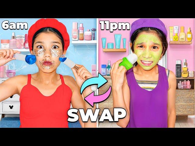 PICKY 9-Year-old Sister and TEENAGER SWAP Skincare Routine! 🫣