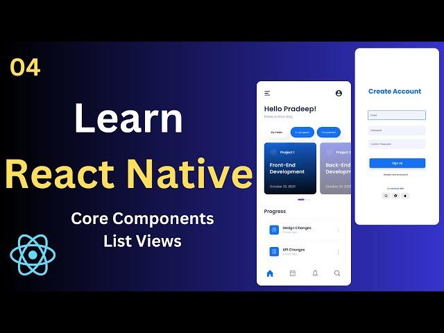 Learn React Native | Components, List Views | React Native CLI - 04