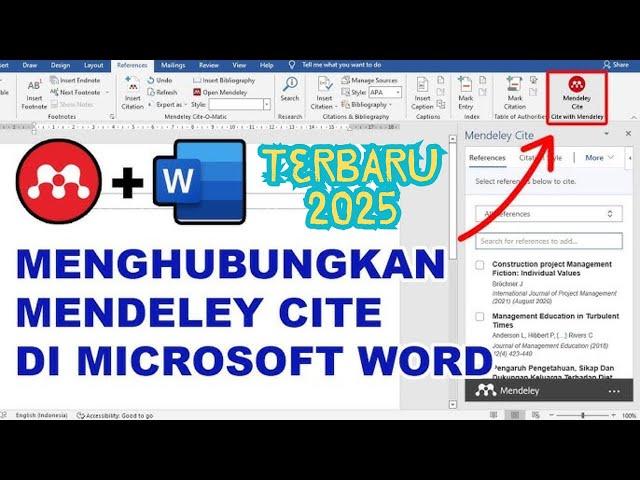 CARA MENGHUBUNGKAN MENDELEY DESKTOP Ke WORD TERBARU 2025 II Belajar Mendeley Part 3