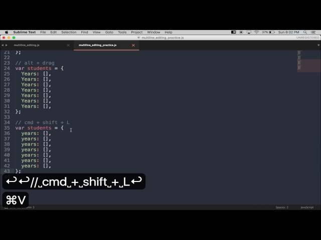 Sublime Text Tips and Tricks - Multi-line Editing