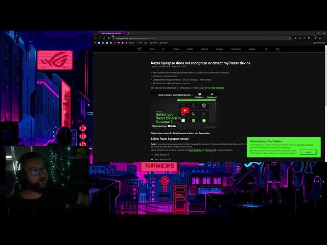 Synapse не видит Razer Kraken v3 PRO да и просто не видит ничего