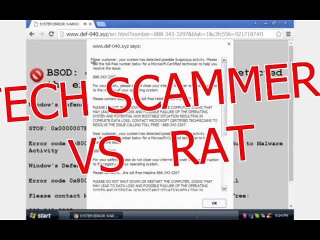 WINDOWS TECH SCAMMER VS RAT (popup scammer)