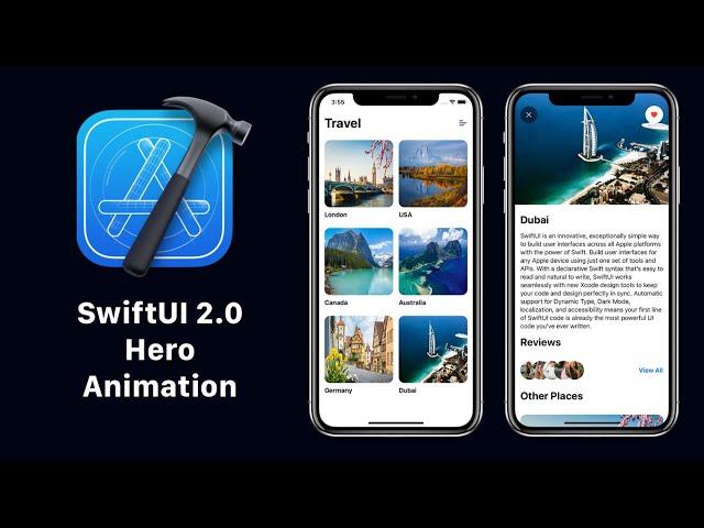 SwiftUI 2.0 Hero Animation - SwiftUI Custom Animations - Xcode 12 - WWDC 2020 SwiftUI 2.0 Tutorials