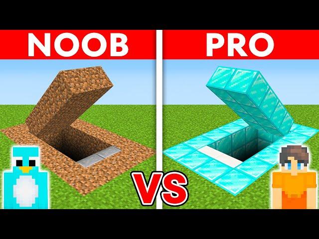 NOOB vs PRO: SECRET BUNKER House Build Challenge in Minecraft