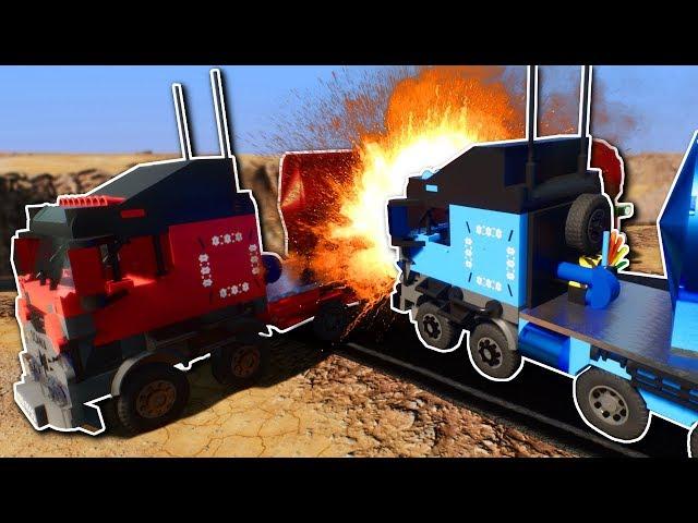 SEMI TRUCK CANYON CHALLENGE! - Brick Rigs Multiplayer Gameplay - Lego Semi Truck Race