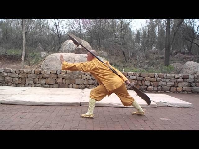 Kung Fu Master martial arts with heavy weapon