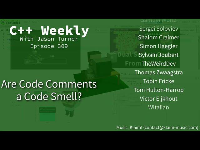 C++ Weekly - Ep 309 - Are Code Comments a Code Smell?