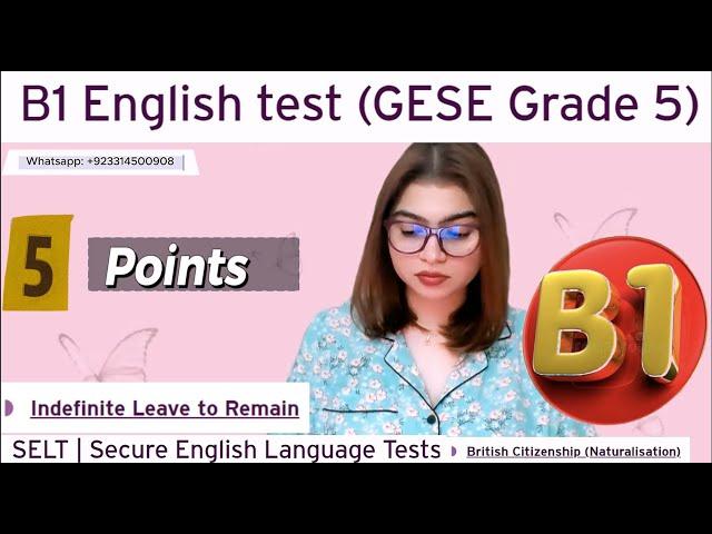 Full Test B1 English test (GESE Grade 5) | SELT British Citizenship| Trinity College London ILR UK