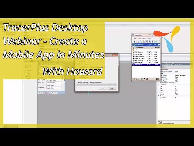 TracerPlus Desktop Webinar - Create a Mobile App in Minutes