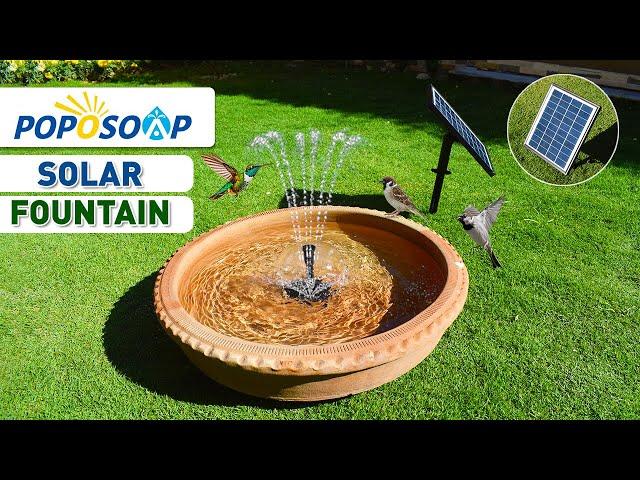 POPOSOAP Solar Fountain | Birds Bath Fountain