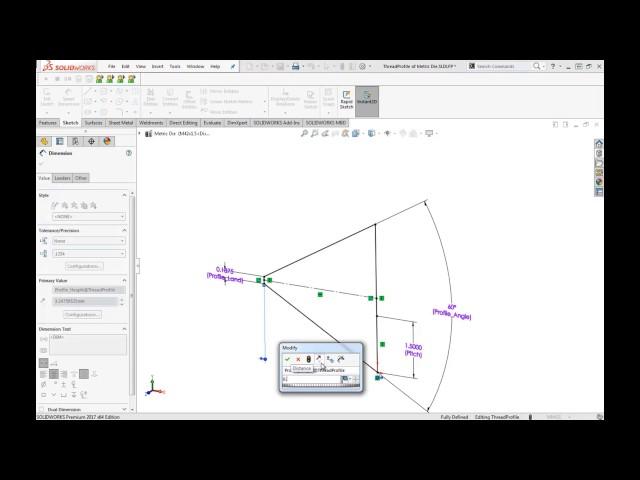 SOLIDWORKS Hints & Tips: Adding a custom thread