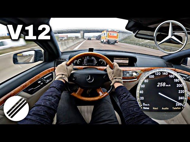 Mercedes-Benz S600 L V12 W221 TOP SPEED DRIVE ON GERMAN AUTOBAHN 