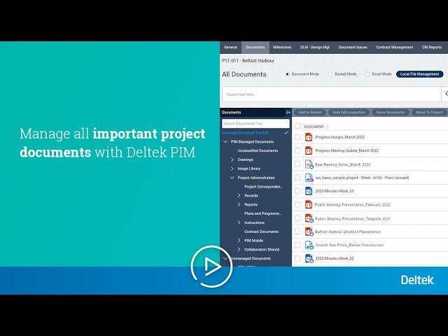 Deltek PIM – Document Management for Architects, Engineers & Contractors